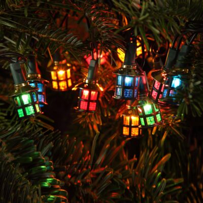 80 LED Victorian Lantern Multi Coloured Retro Fairy Christmas Lights