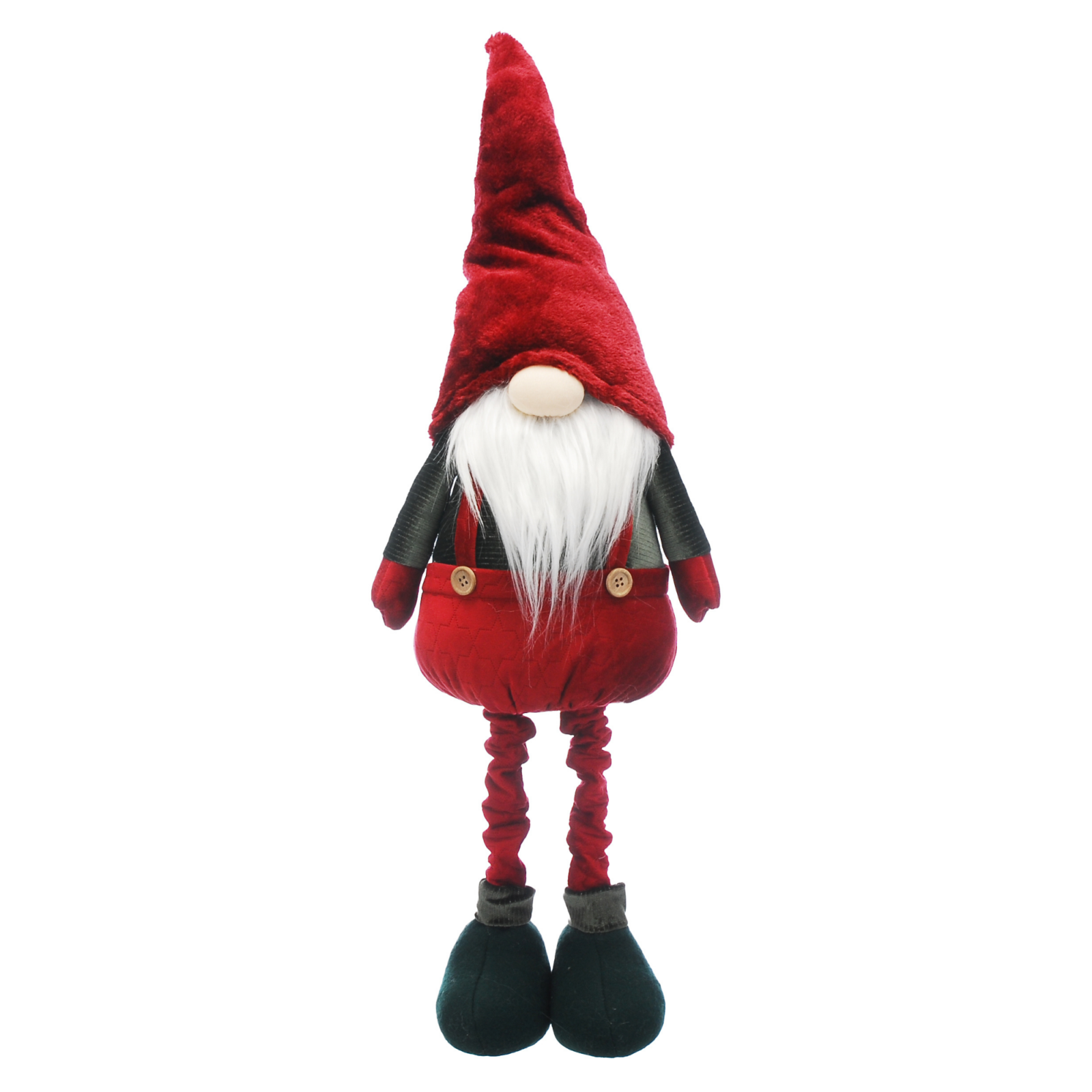 87cm Red and Green Plush Standing Christmas Gonk in Red Hat