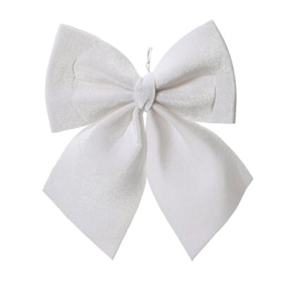 Large 24cm White Bow Christmas Tree Decoration