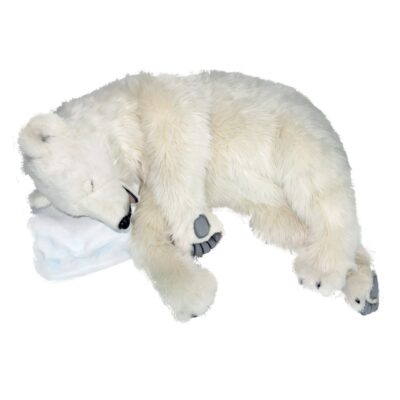 Lifesize Animated Sleeping Polar Bear Breathing In and Out Christmas Display Prop