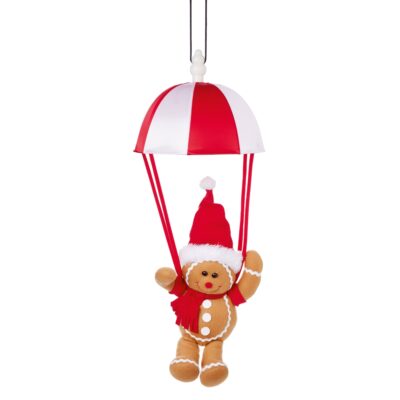 Musical Kicking Leg Animated Parachuting Gingerbread Man