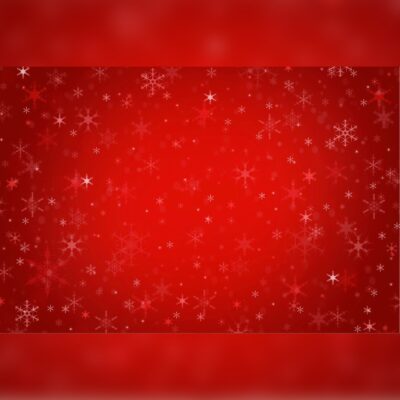 Red Back-Drop with Sparkling Snowflakes Printed Outdoor PVC Banner 2.4m x 4m