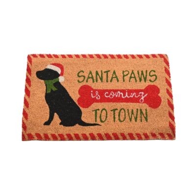 'Santa Paws' Coir Christmas Doormat 60cm x 40cm