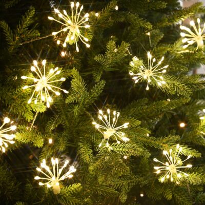 Set of 10 Christmas Starburst Ball Lights with 200 Warm White LEDs