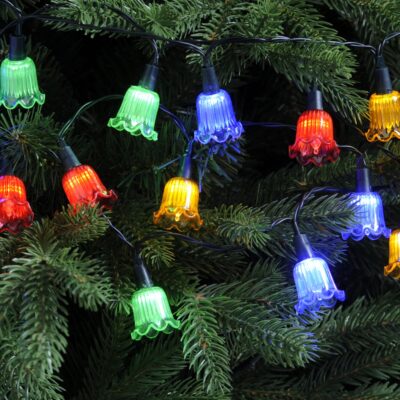 Set of 20 Petal Multi Coloured Christmas Lights Battery Operated with Timer