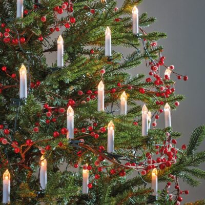 Set of 50 LED Festive Clip-on Christmas Tree Candles