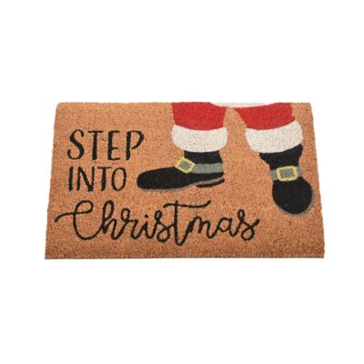 'Step into Christmas' Coir Christmas Doormat 60cm x 40cm